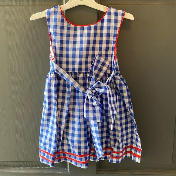 Lil Cactus smocked shortall dress crab summer 2T gingham - Picture 4 of 4